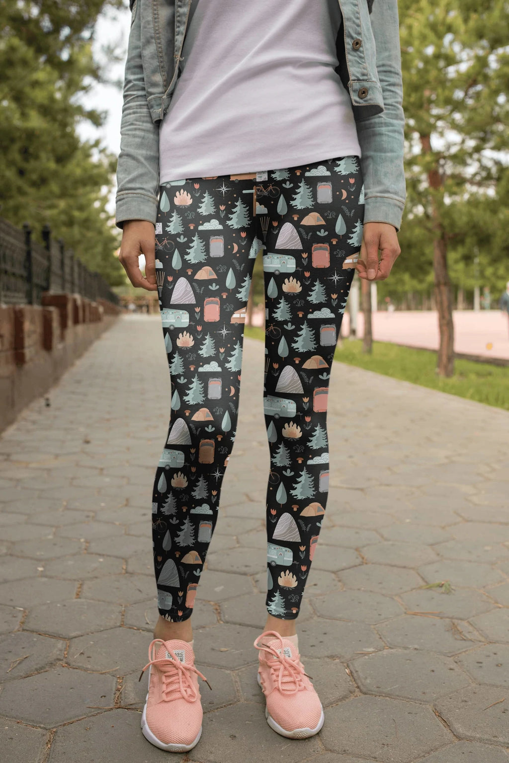 Legging en microfibre ultra doux au motif de roulottes