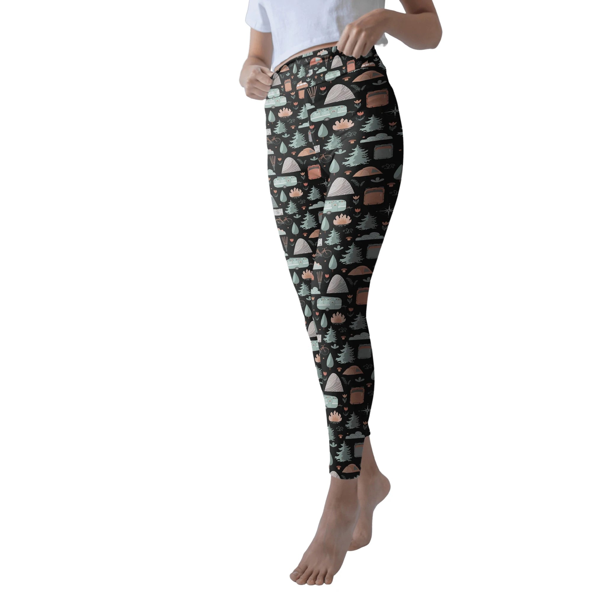 Legging en microfibre ultra doux au motif de roulottes