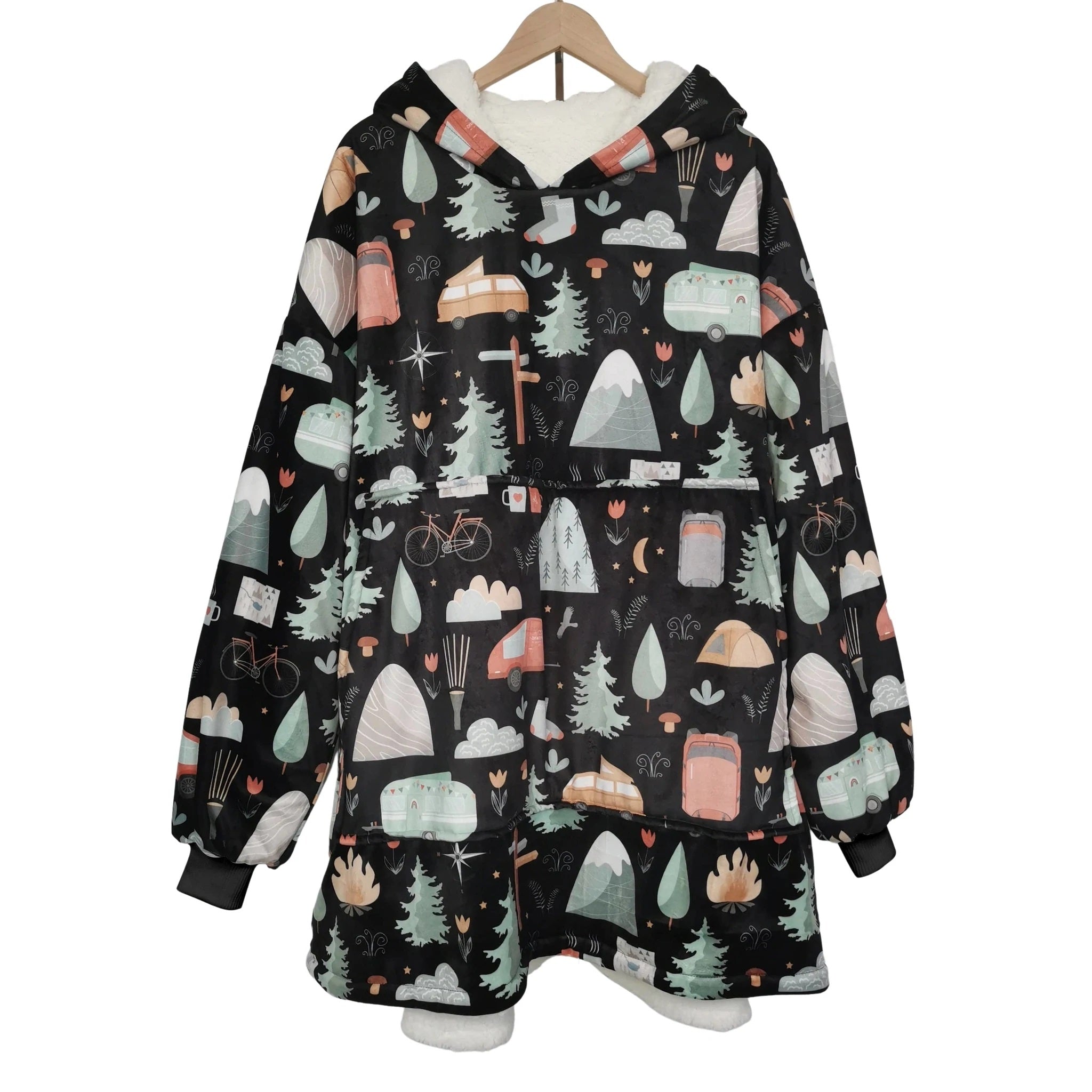 Couverture à capuche style poncho