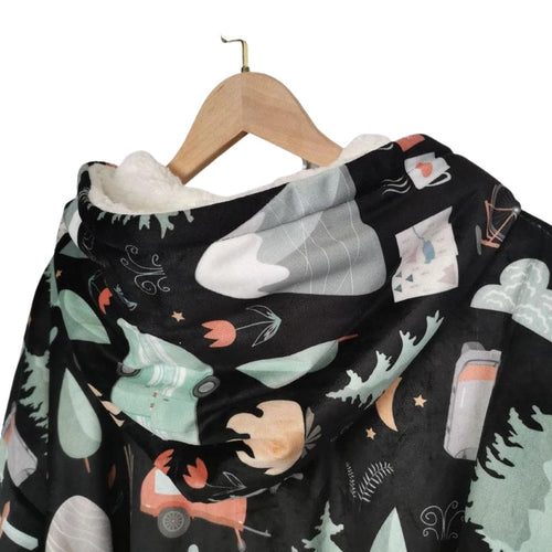 Couverture à capuche style poncho