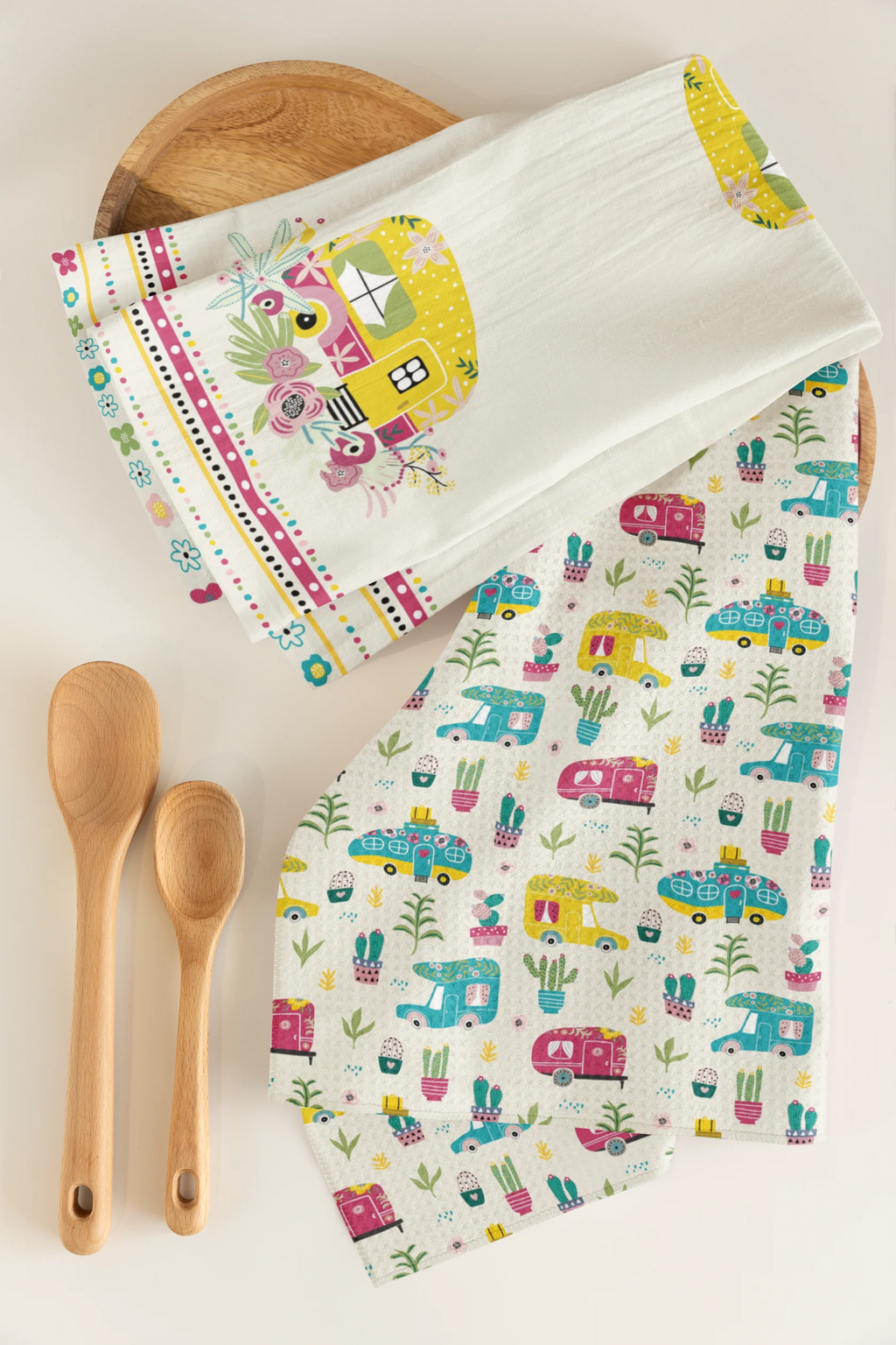 Ensemble de 2 linges à vaisselle microfibre - collection Un air d'été