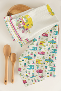 Ensemble de 2 linges à vaisselle microfibre - collection Un air d'été